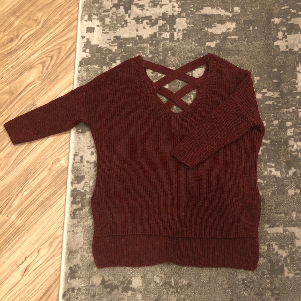 Express cross cross back detail sweater